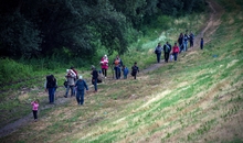 A group of migrants from Syria walk towards the border with Hungary, near the northern Serbian village of Martonos, near Kanjiza, on June 25, 2015.Hungary said it has indefinitely suspended the application of a key EU asylum rule in order "protect Hungarian interests", prompting Brussels to seek immediate clarification. Illegal immigrants cross Serbia on their way to other European countries as it has land access to three members of the 28-nation bloc -- Romania, Hungary and Croatia. AFP PHOTO / ANDREJ ISAKOVIC (Photo credit should read ANDREJ ISAKOVIC/AFP/Getty Images)