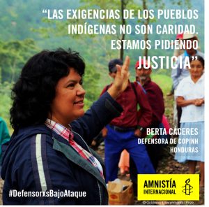 Banners to use in social media for the launch of the report "Defending the land with our blood" on 01/09/2016. The report highlights the situation of territory, land and environmental rights defenders in Honduras and Guatemala. The banners are made with portraits of defenders interviewed by Amnesty International and a quote of their testimonies.